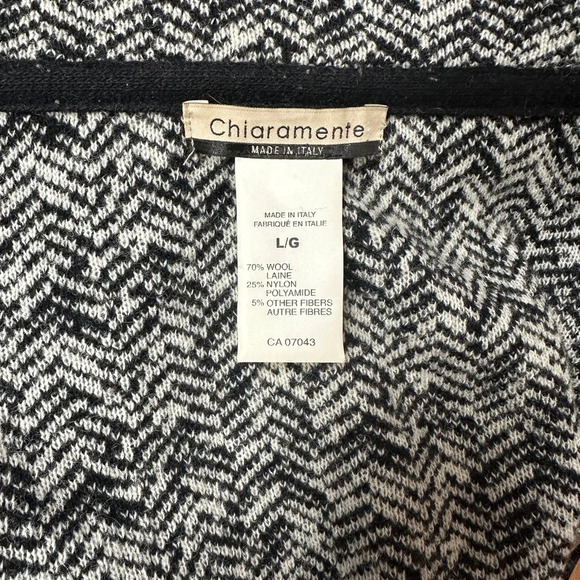 Italian wool long sleeve cardigan buckle closure pleated peter pan like collar - Picture 8 of 9